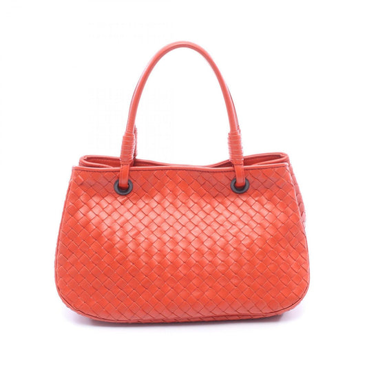 Bottega Veneta Handbag Intrecciato Satchel Orange Leather