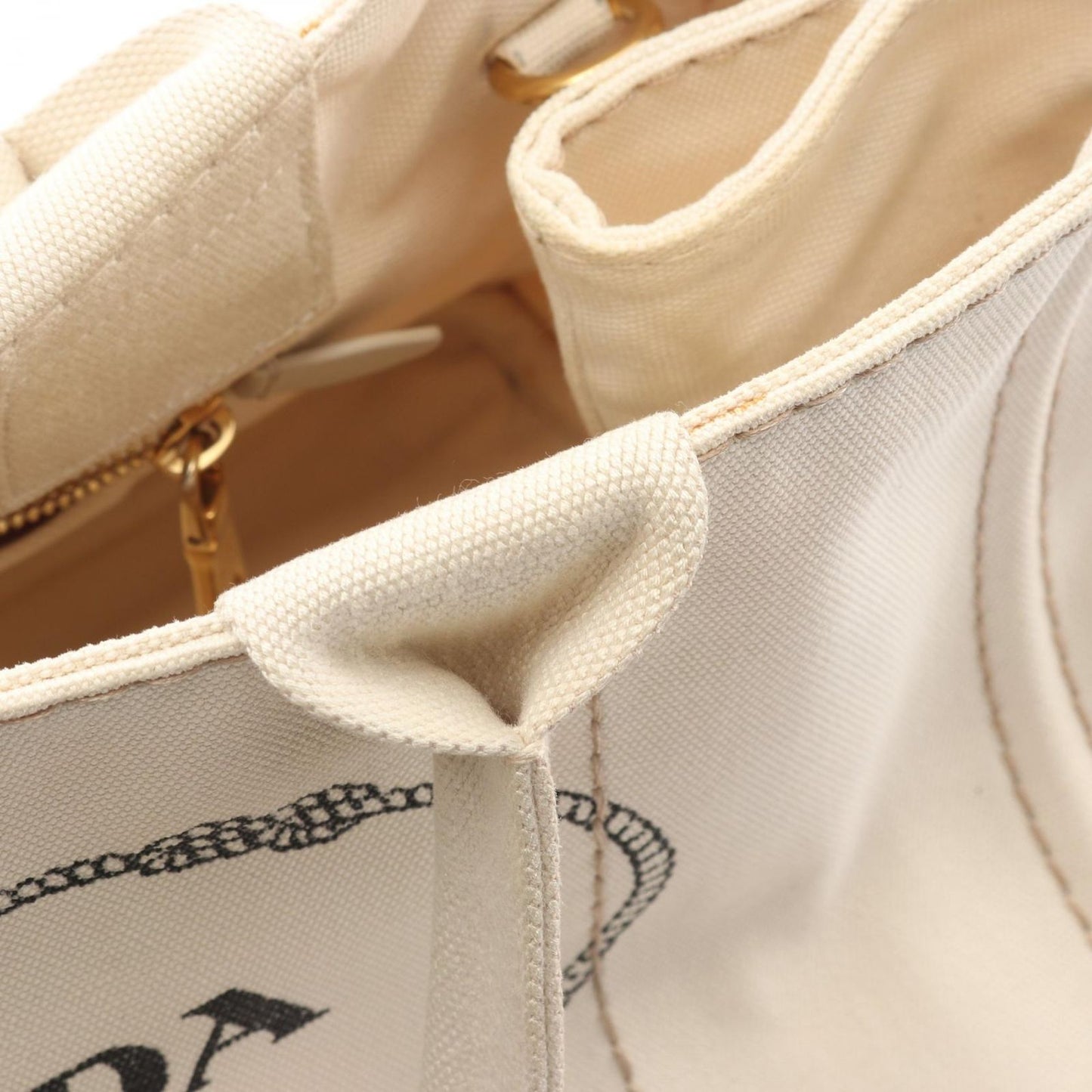 Prada Tote Canapa White Canvas 2-Way — view 7