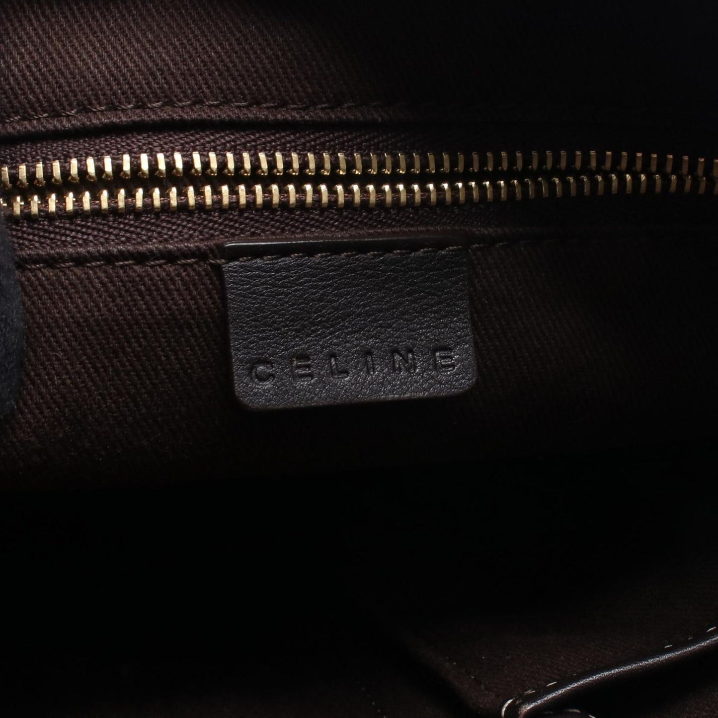 Celine Shoulder Bag Macadam Beige Dark Brown Canvas Leather — view 4