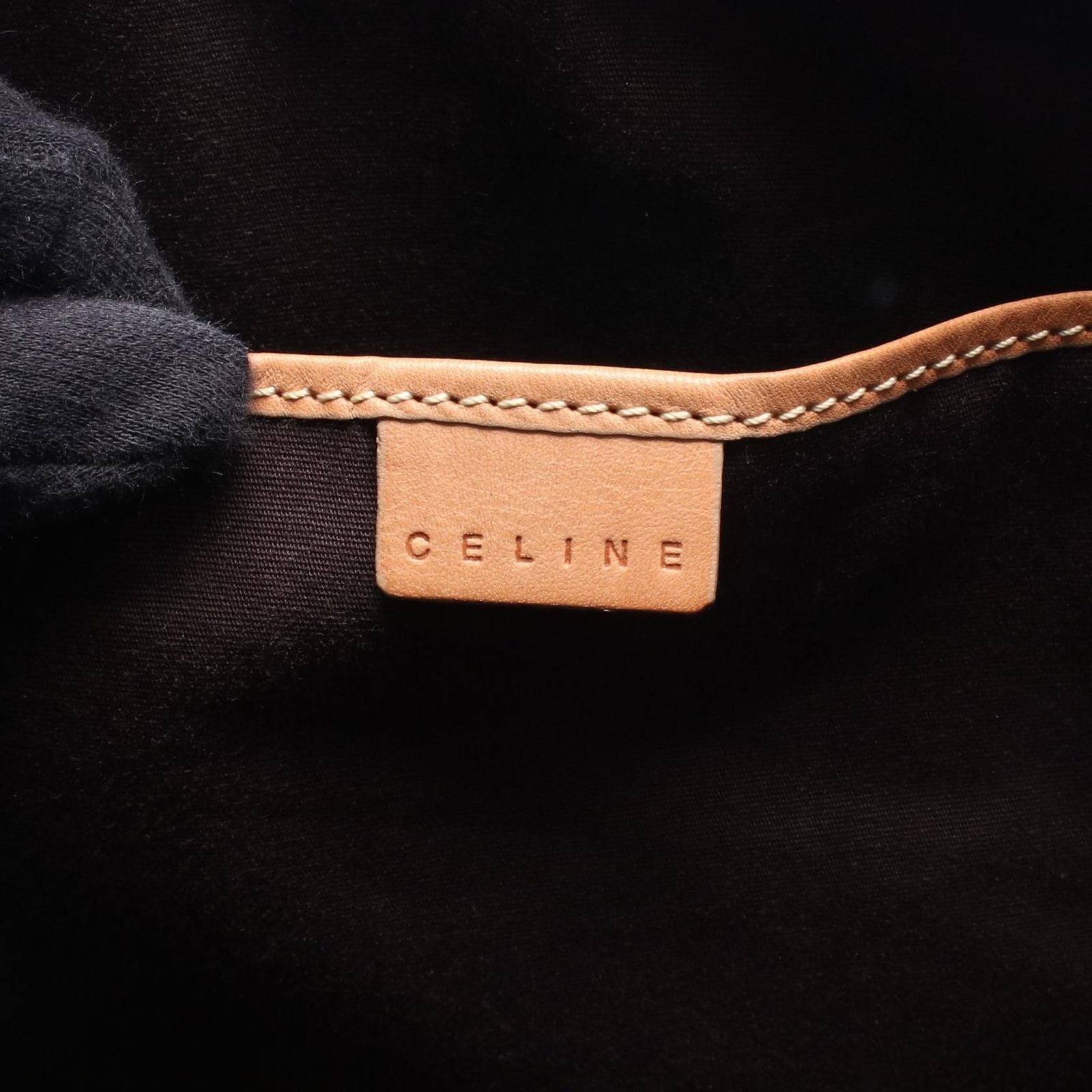 Celine Tote Macadam Brown Dark Canvas Leather Boston — view 4