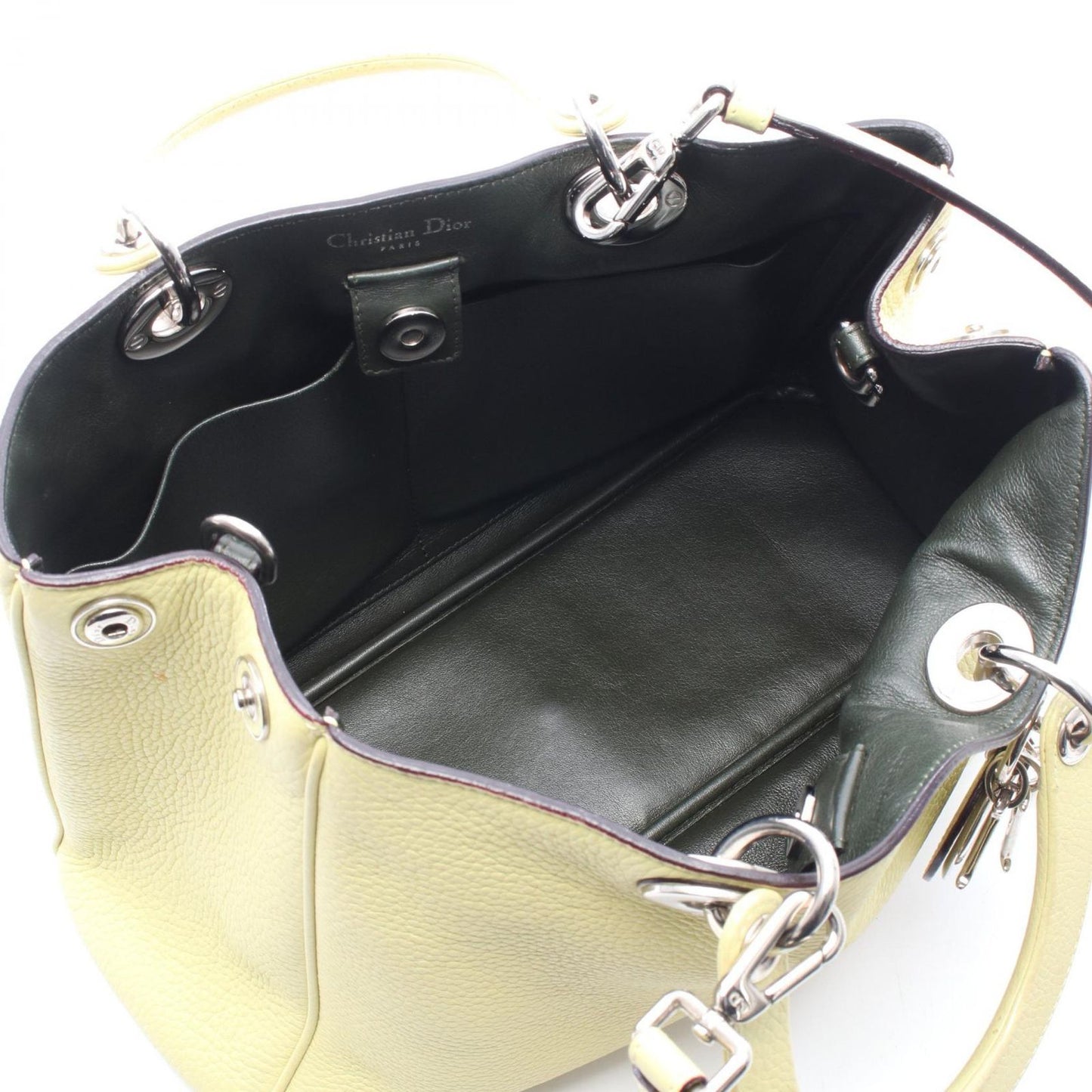 Dior Handbag Diorissimo 2-Way Yellow Leather Hand — view 3