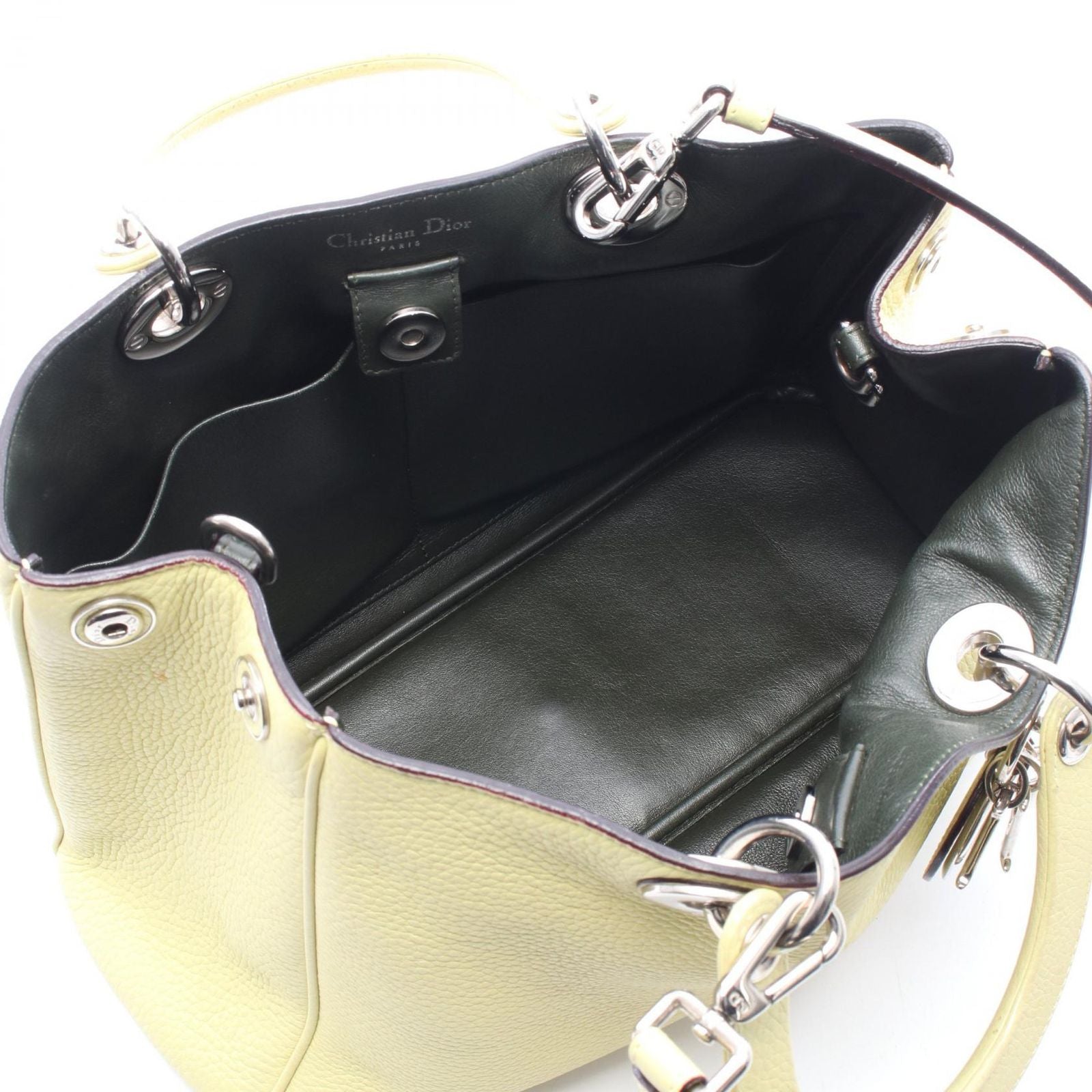 Dior Handbag Diorissimo 2-Way Yellow Leather Hand — view 3