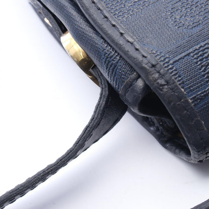 Dior Shoulder Bag Trotter Pattern Navy Canvas Leather — view 9