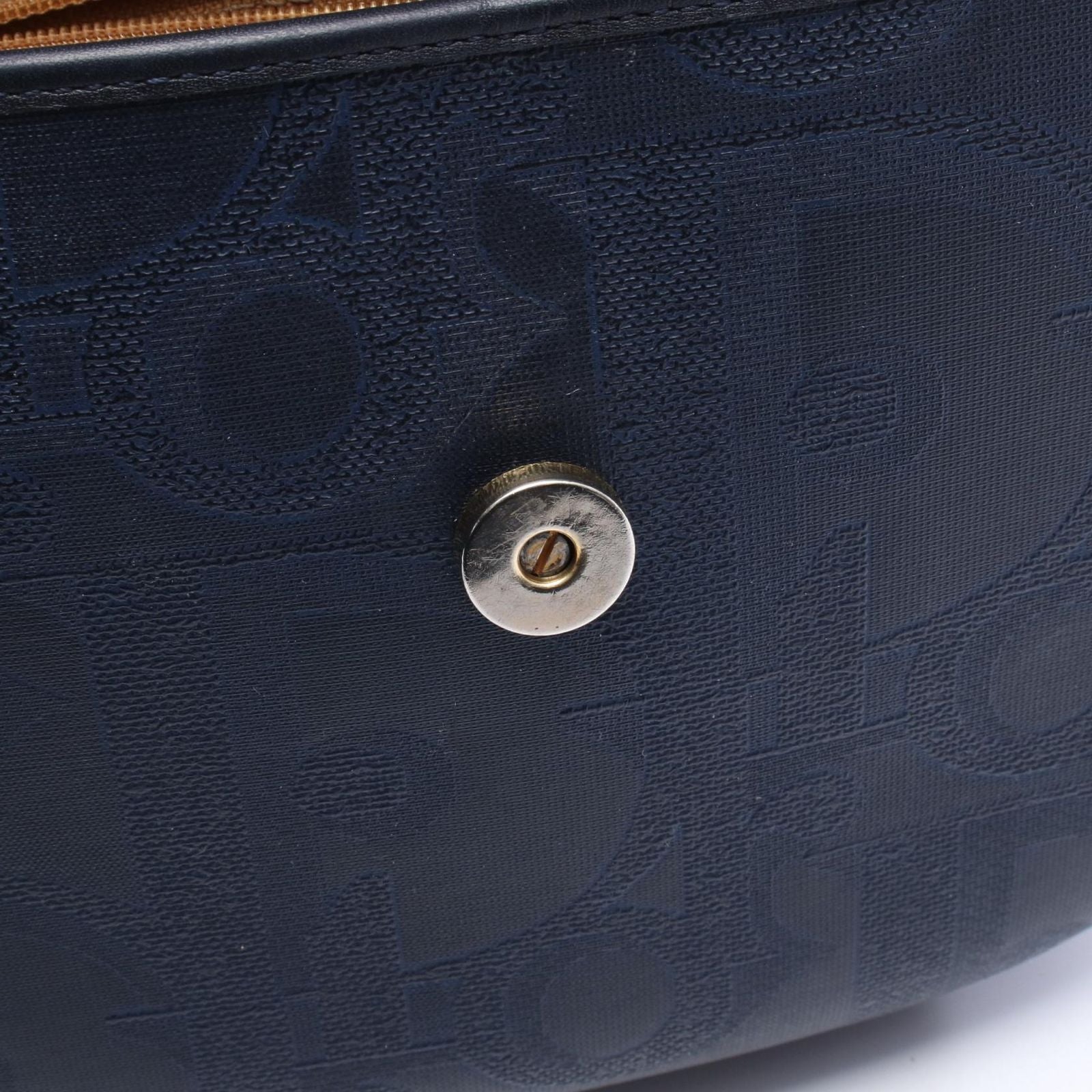 Dior Shoulder Bag Trotter Pattern Navy Canvas Leather — view 7
