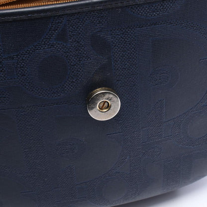 Dior Shoulder Bag Trotter Pattern Navy Canvas Leather — view 7