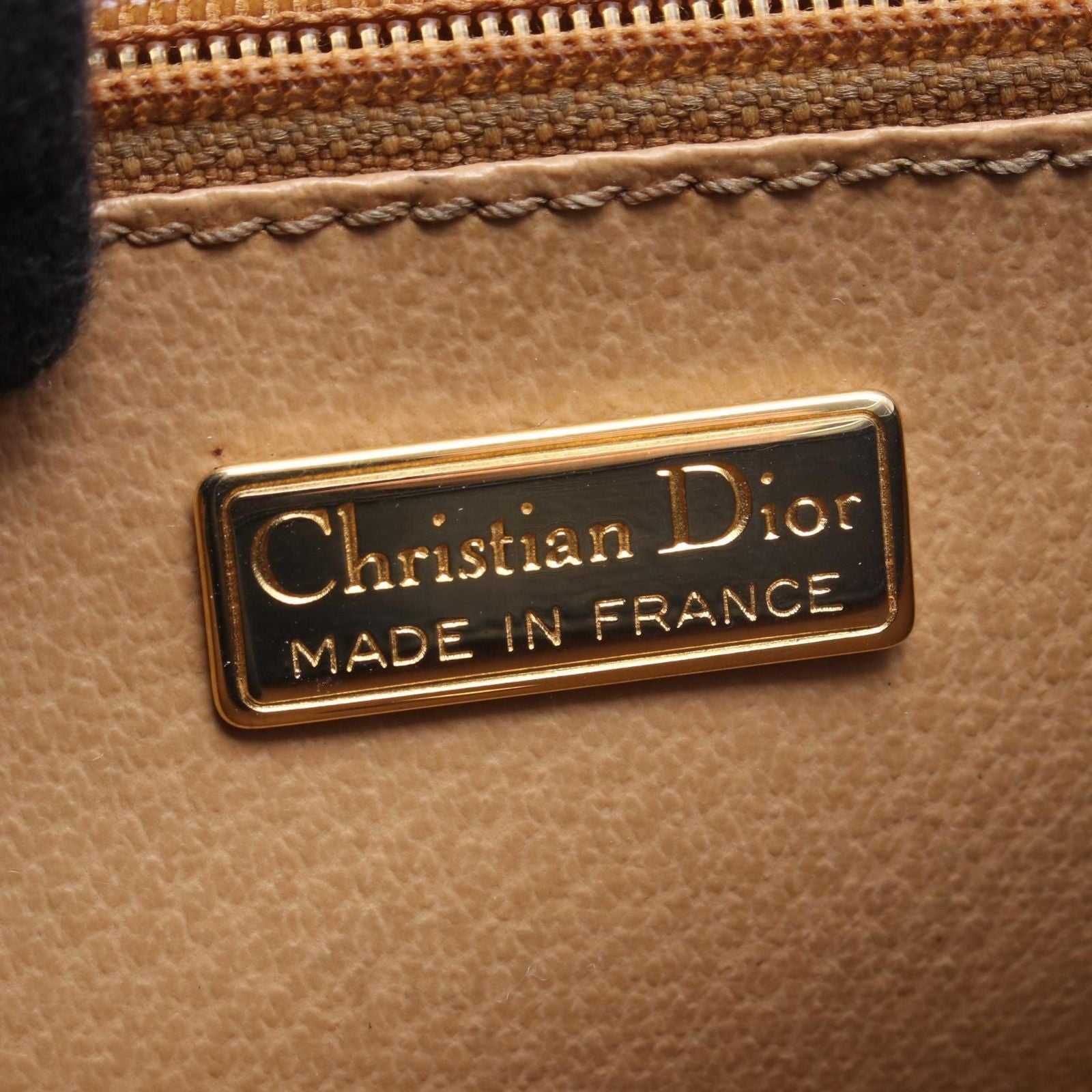 Dior Shoulder Bag Trotter Pattern Navy Canvas Leather — view 4
