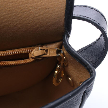 Dior Shoulder Bag Trotter Pattern Navy Canvas Leather — view 6
