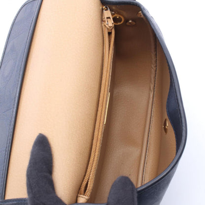 Dior Shoulder Bag Trotter Pattern Navy Canvas Leather — view 3