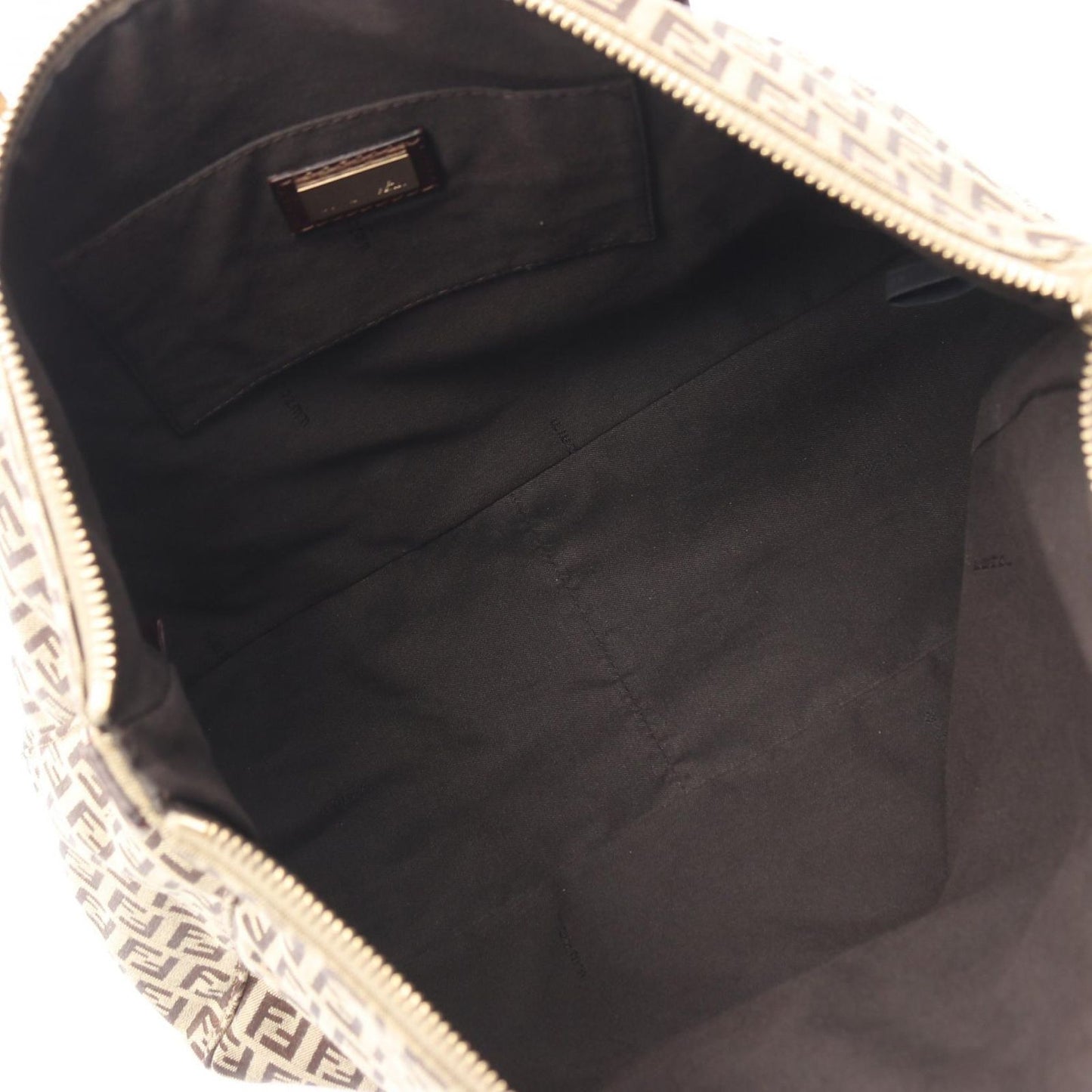 Fendi Tote Zucchino Beige Canvas Leather — view 3