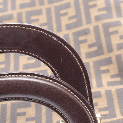 Fendi Tote Zucca Brown Black Canvas Leather — view 9