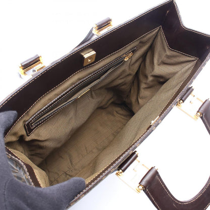 Fendi Tote Zucca Brown Black Canvas Leather — view 3