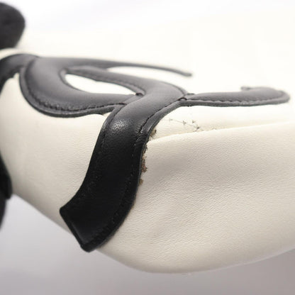 Chanel Handbag Cambon Line White Black Leather Pouch — view 9