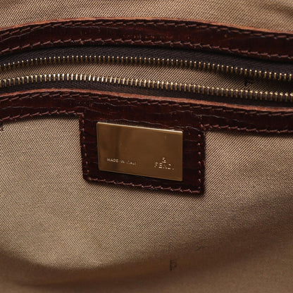 Fendi Tote Zucchino Beige Brown Canvas Leather — view 4