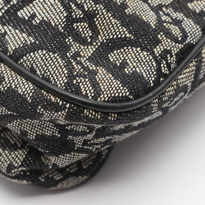 Dior Shoulder Bag Saddle Trotter Beige Navy Canvas Leather Oblique — view 6