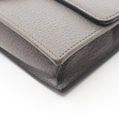 Gucci Shoulder Bag Interlocking Gray Leather Chain Wallet — view 8