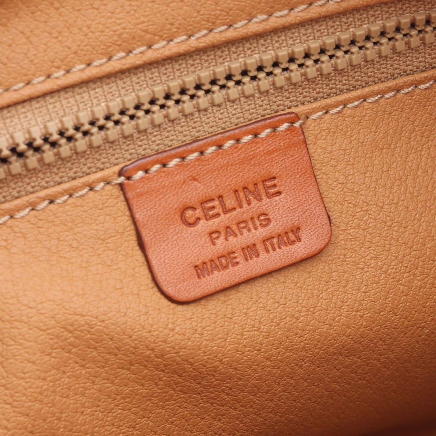 Celine Clutch Macadam Beige Canvas Leather Triomphe — view 4