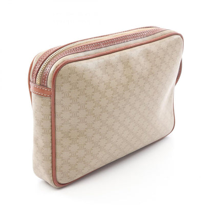 Celine Clutch Macadam Beige Canvas Leather Triomphe — view 2