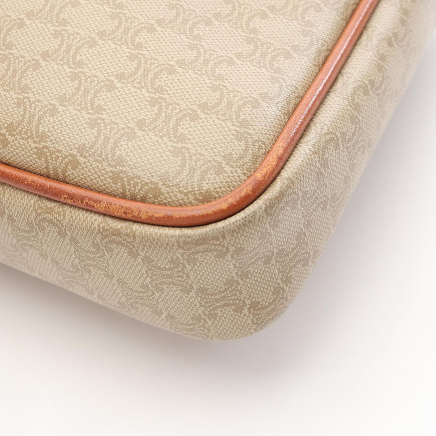 Celine Clutch Macadam Beige Canvas Leather Triomphe — view 7