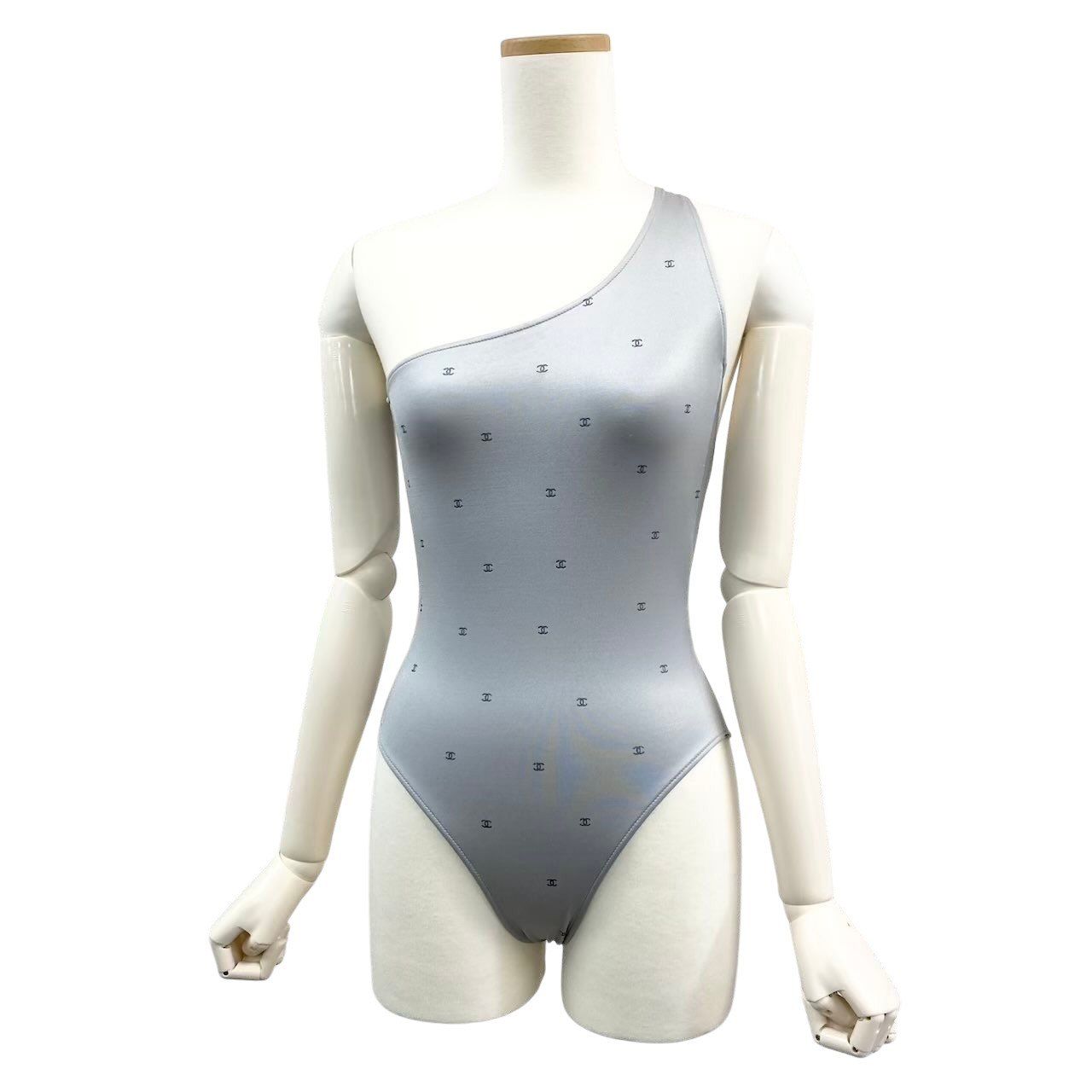 Chanel Swimwear Swimsuit CC Logo Cocobichi 34 Gray