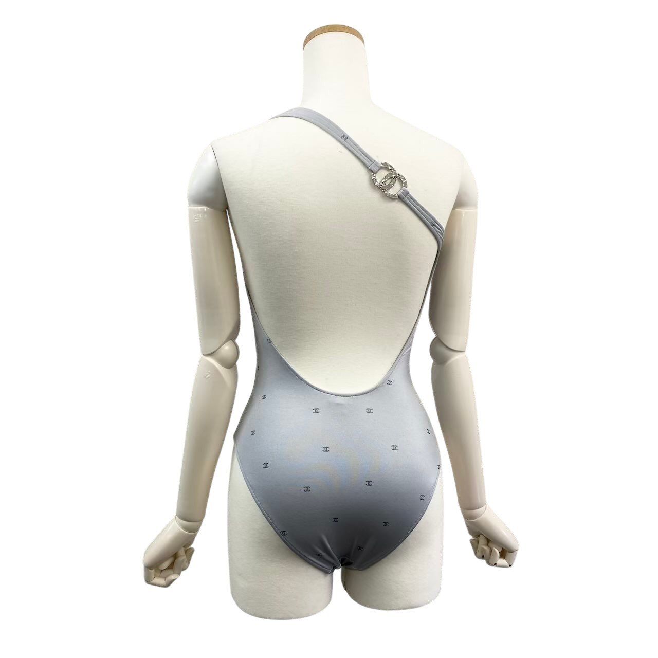Chanel Swimwear Swimsuit CC Logo Cocobichi 34 Gray — view 2