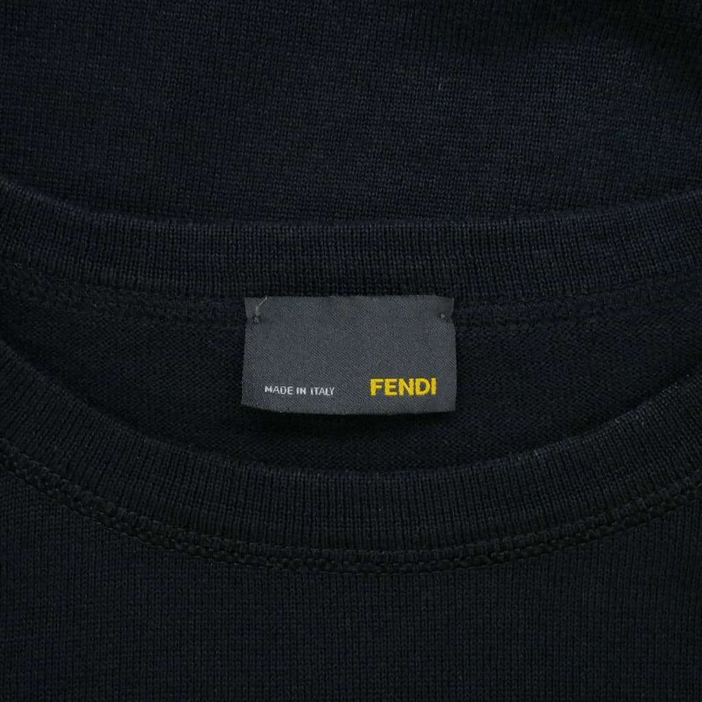 Fendi Knit Top Cotton 40 Black Sweater — view 8