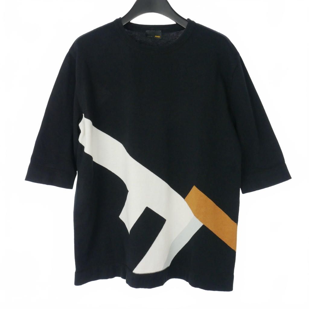 Fendi Knit Top Cotton 40 Black Sweater