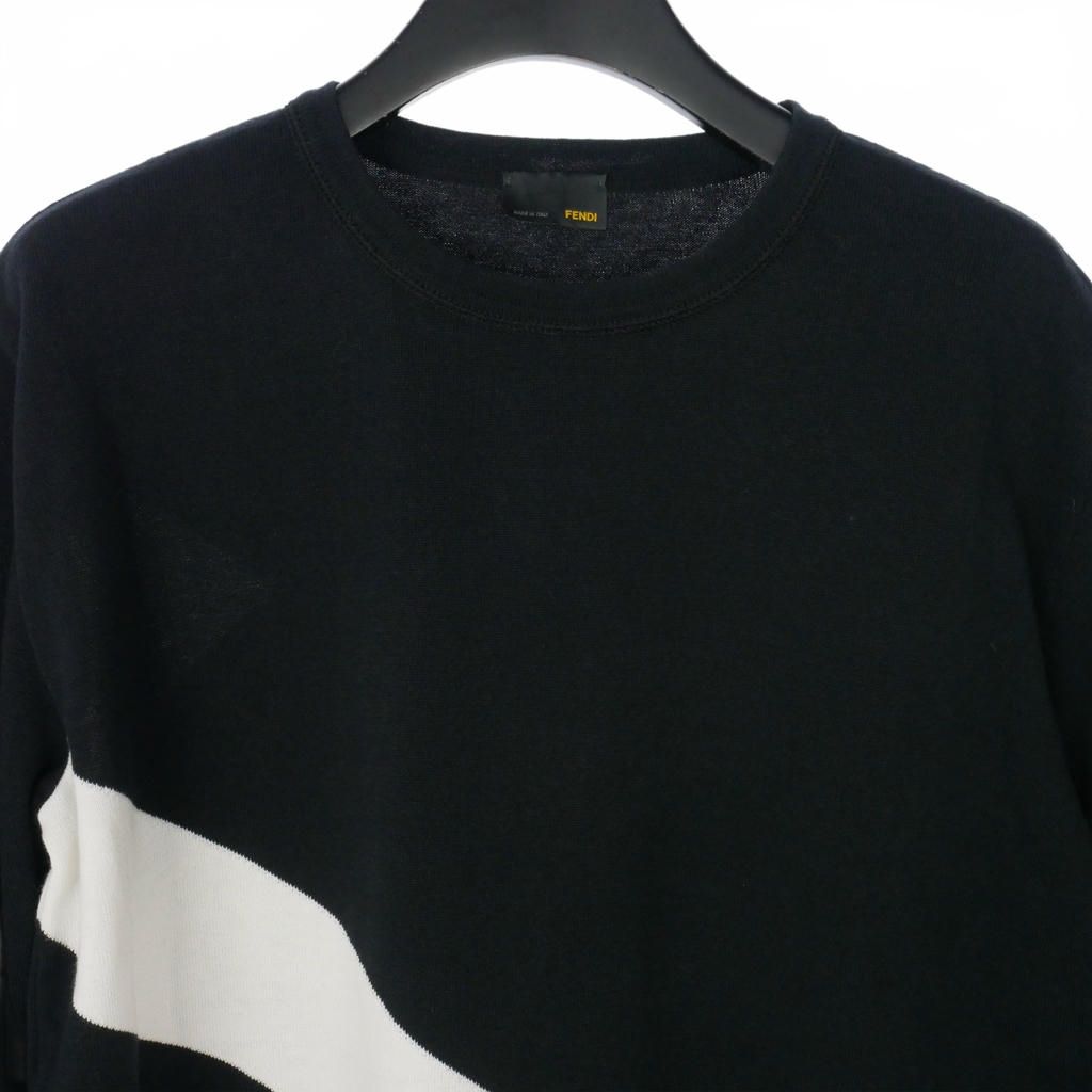 Fendi Knit Top Cotton 40 Black Sweater — view 2