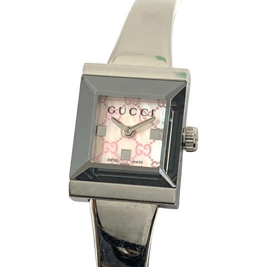 Gucci 128.5 Friends Bangle Watch Silver Pink