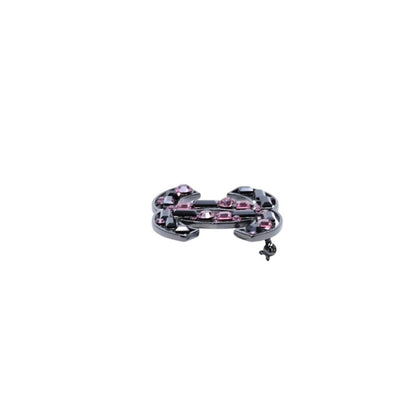 Chanel CC Logo Bijou Brooch Rhinestone Pink Black 03 AW — view 3
