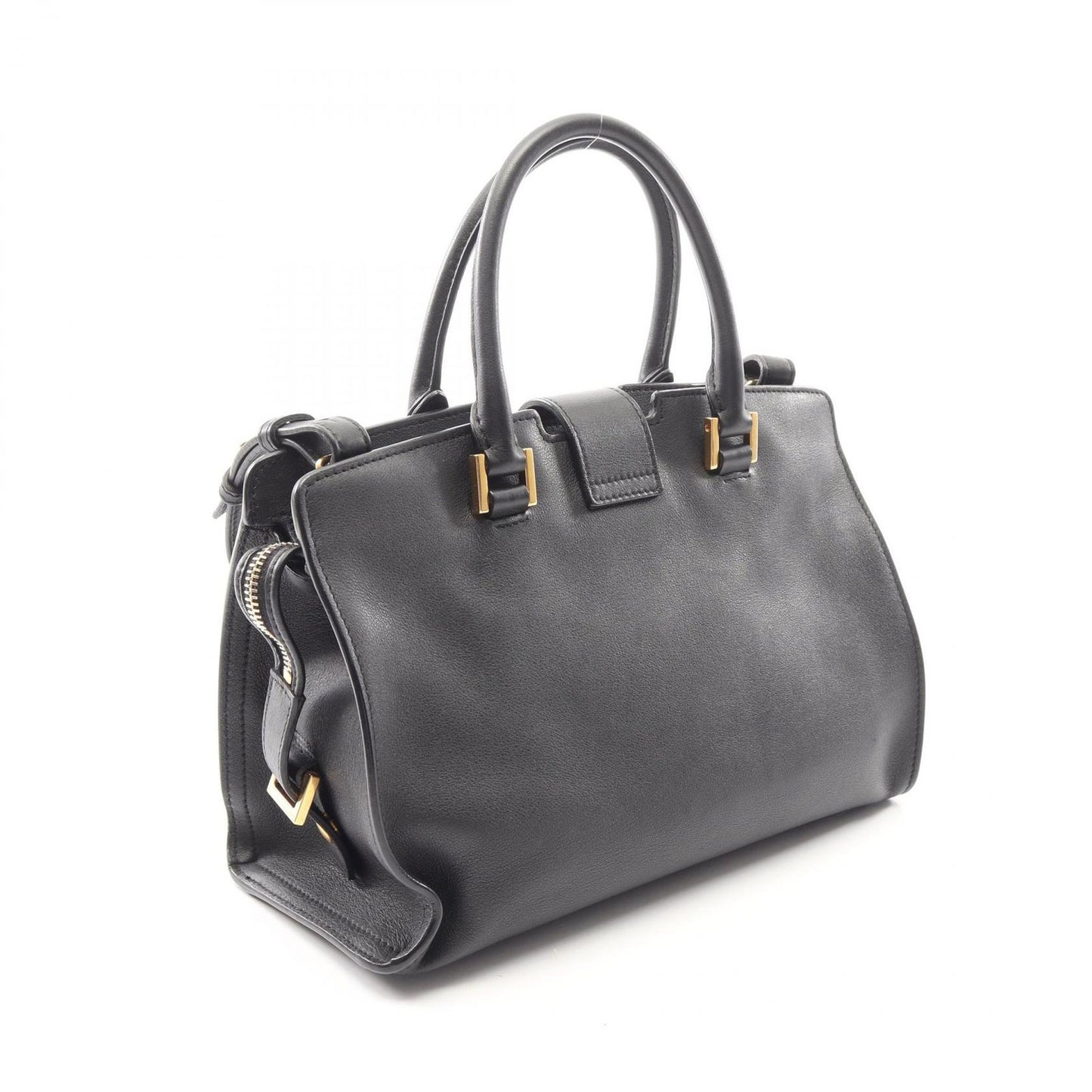 Saint Laurent Paris Handbag Baby Cabas YSL Line Black Leather Monogram — view 2