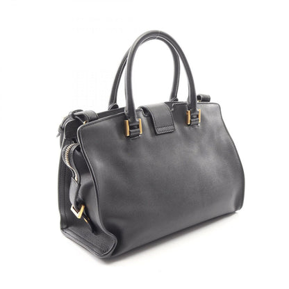 Saint Laurent Paris Handbag Baby Cabas YSL Line Black Leather Monogram — view 2