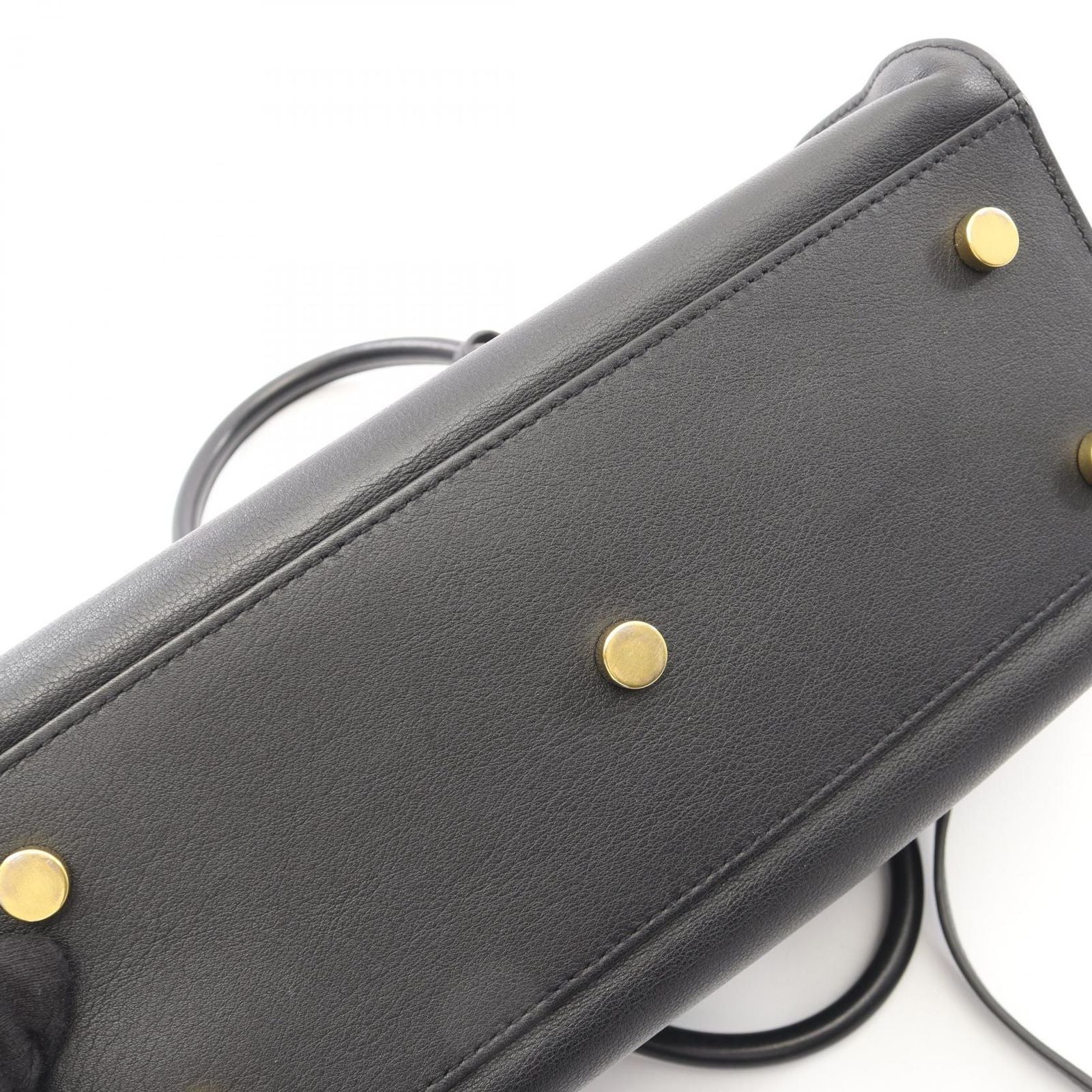 Saint Laurent Paris Handbag Baby Cabas YSL Line Black Leather Monogram — view 9