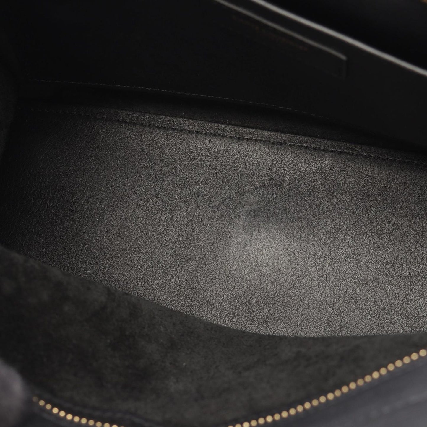 Saint Laurent Paris Handbag Baby Cabas YSL Line Black Leather Monogram — view 5