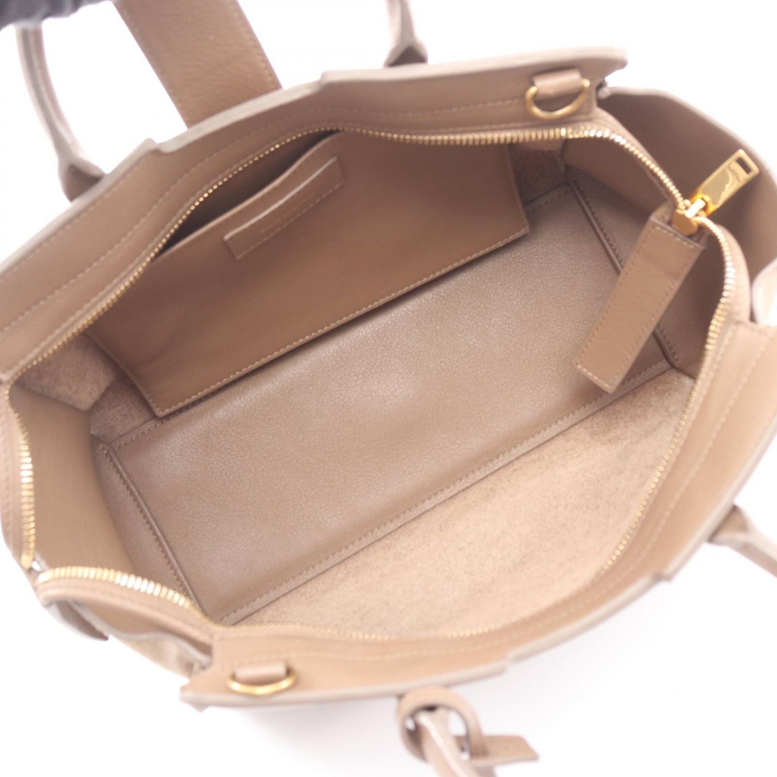 Saint Laurent Paris Handbag Baby Downtown Cabas 2-Way Gray Brown Leather — view 3