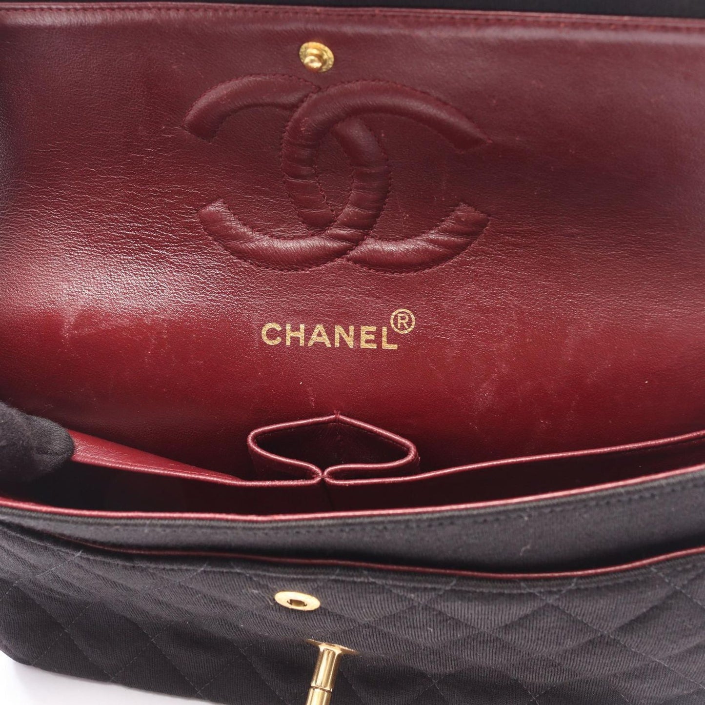 Chanel Shoulder Bag Quilted Double Flap Black Chain — view 7