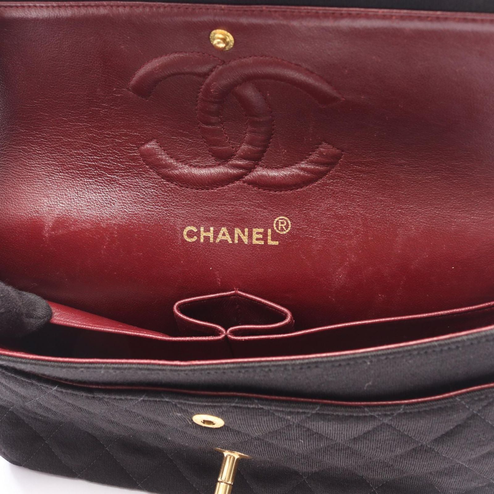 Chanel Shoulder Bag Quilted Double Flap Black Chain — view 7