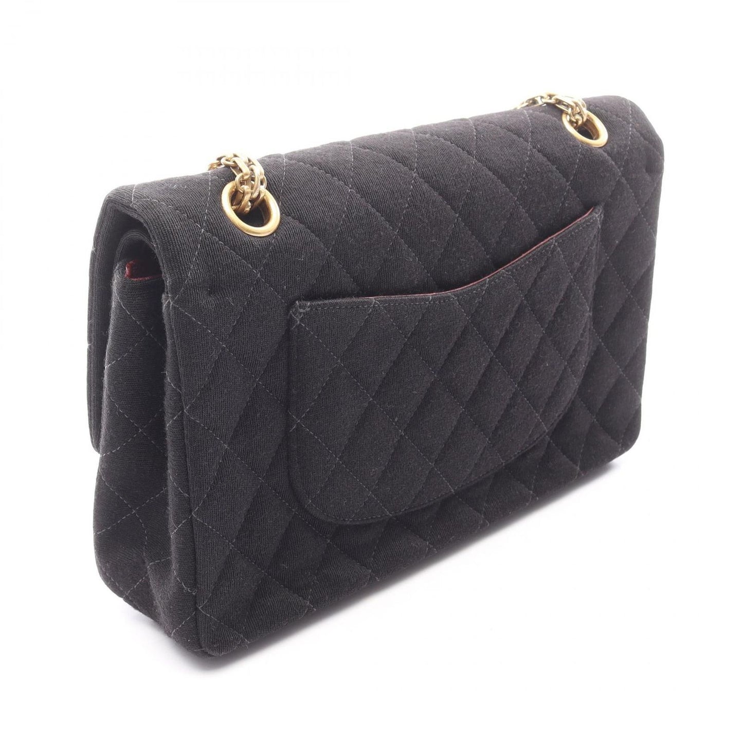 Chanel Shoulder Bag Quilted Double Flap Black Chain — view 2