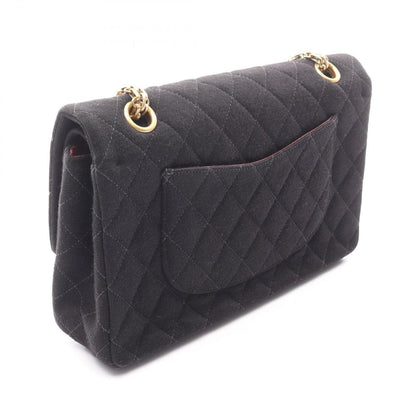 Chanel Shoulder Bag Quilted Double Flap Black Chain — view 2