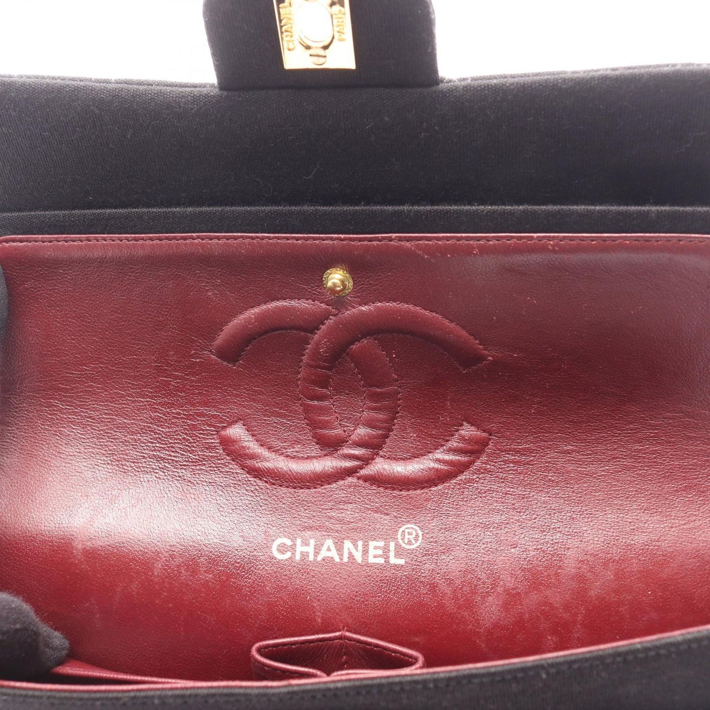 Chanel Shoulder Bag Quilted Double Flap Black Chain — view 8