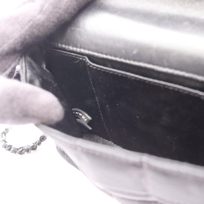 Chanel Shoulder Bag New Travel Line Choco Bar Black Leather New Platinum — view 6