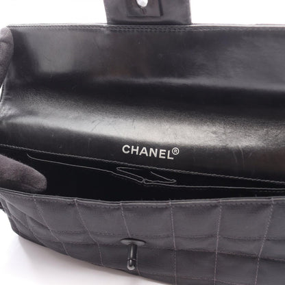 Chanel Shoulder Bag New Travel Line Choco Bar Black Leather New Platinum — view 7