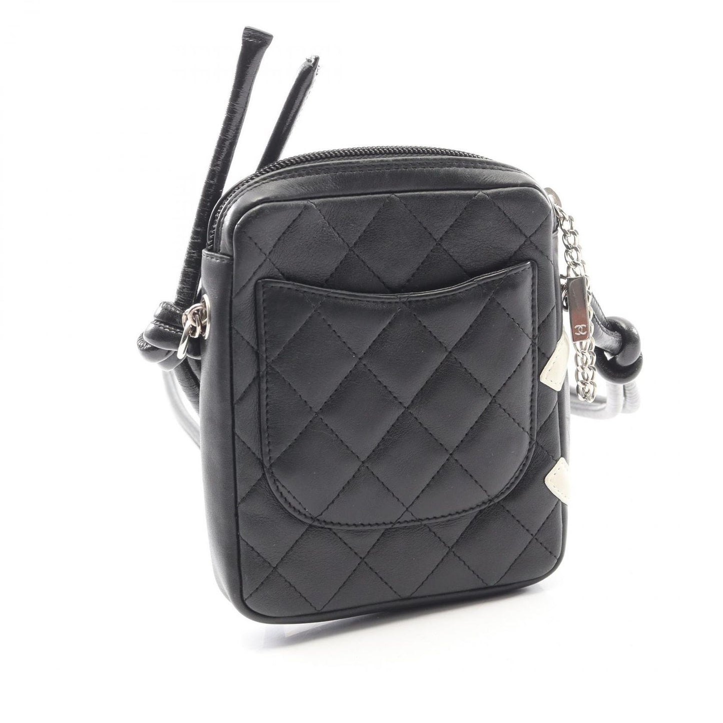 Chanel Shoulder Bag Cambon Line Small Black White Leather Pochette — view 2
