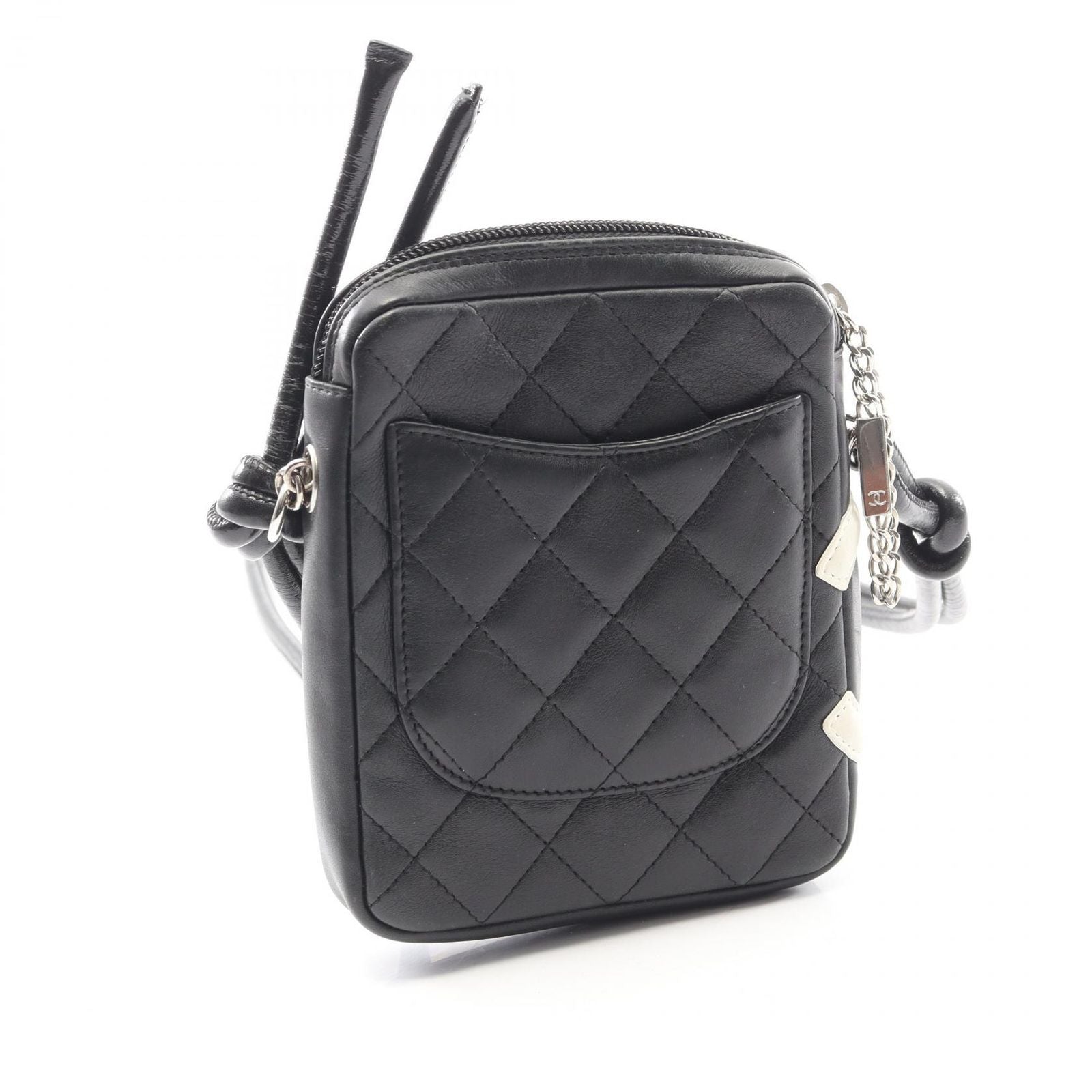 Chanel Shoulder Bag Cambon Line Small Black White Leather Pochette — view 2