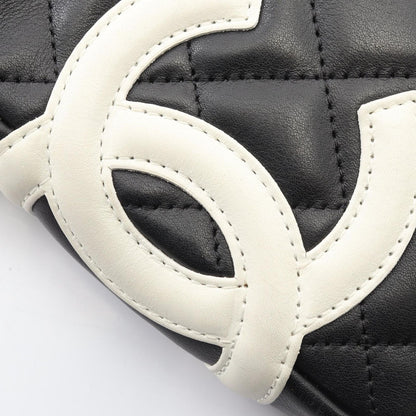 Chanel Shoulder Bag Cambon Line Small Black White Leather Pochette — view 8
