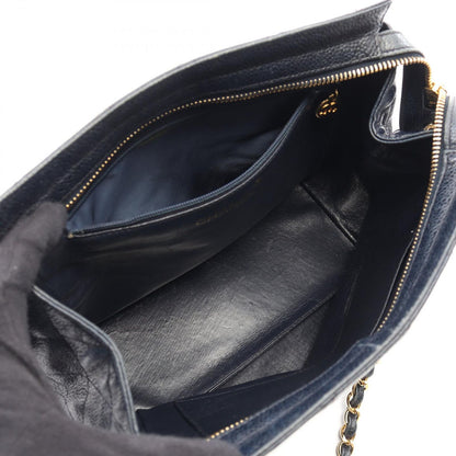 Chanel Shoulder Bag Quilted Navy Caviar Leather Chain — view 3