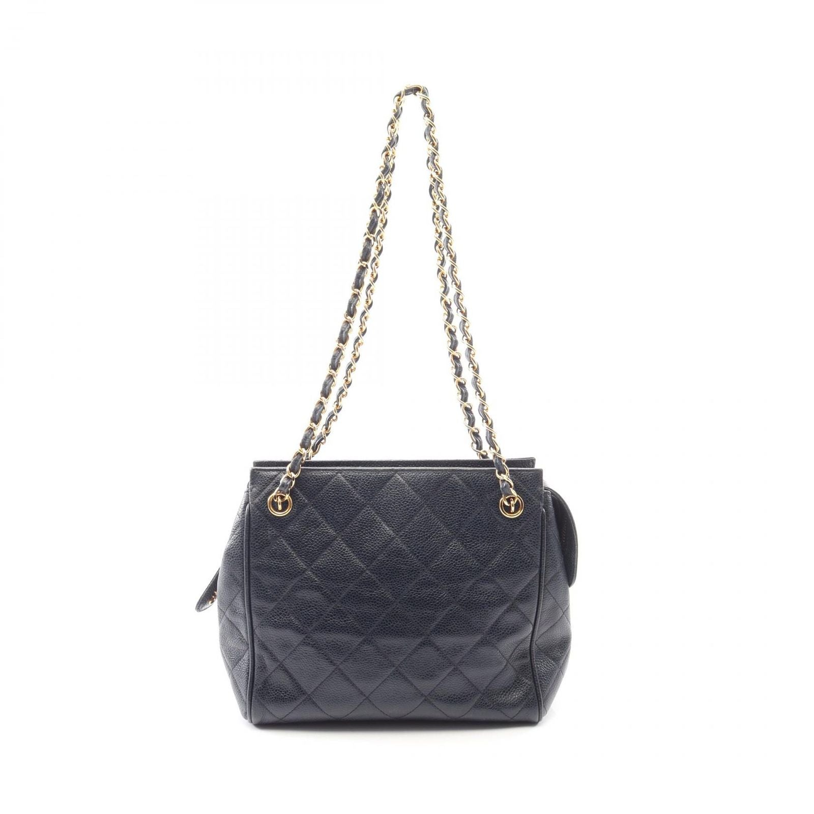 Chanel Shoulder Bag Quilted Navy Caviar Leather Chain