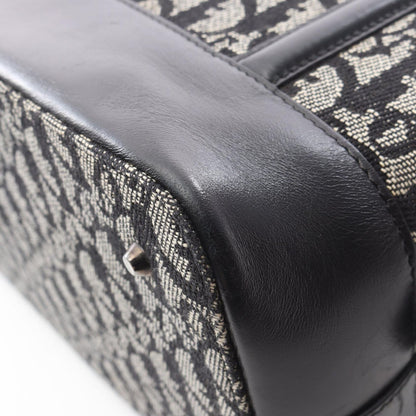Dior Handbag Trotter Black Beige Canvas Leather Hand — view 8