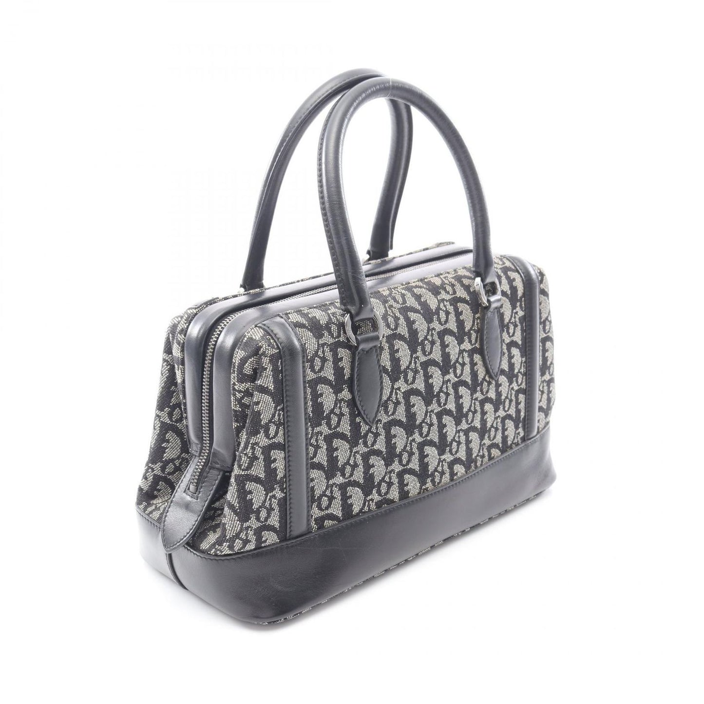 Dior Handbag Trotter Black Beige Canvas Leather Hand — view 2