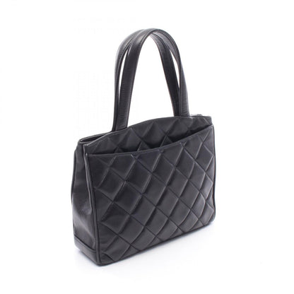 Chanel Tote Quilted Turnlock Navy Lambskin Handbag — view 2