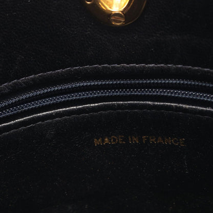 Chanel Tote Quilted Turnlock Navy Lambskin Handbag — view 7